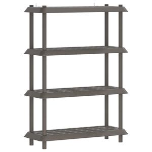 vidaXL Hyllyyksikk&ouml; 4 tasoa 100 x 40 x 136,5 cm PP Vaaleanharmaa