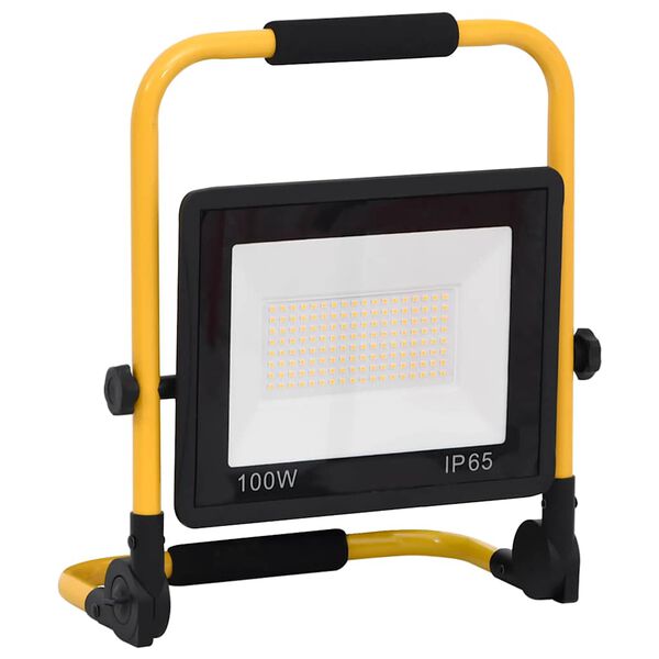 vidaXL LED-valonheitin kahvalla 100 W kylm&auml; valkoinen