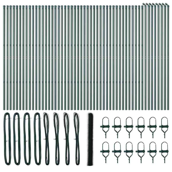 vidaXL Aitalatu Vihre&auml; 100 x 1,6 m (50 mm verkko) Ter&auml;st&auml; ja PVC:t&auml;