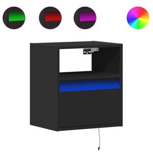 vidaXL TV-sein&auml;kaapit LED-valoilla 2 kpl musta 41x31x45 cm