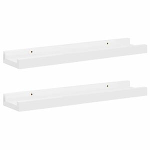 vidaXL Sein&auml;hyllyt 2 kpl korkeakiilto valkoinen 40x9x3 cm