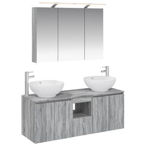 vidaXL Kylpyhuoneen kaappisetti 4 pcs Harmaa Sonoma Tekninen puu