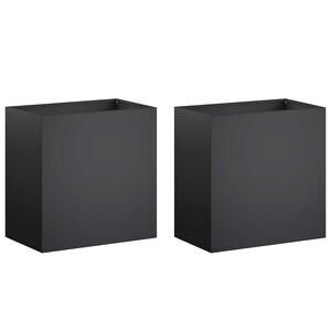 vidaXL Puutarha ruukku 2 kpl Musta 50 x 30 x 40 cm