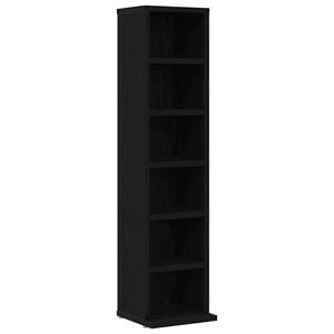 vidaXL CD-kaappi Musta tammi 21x20x88 cm Engineered Wood