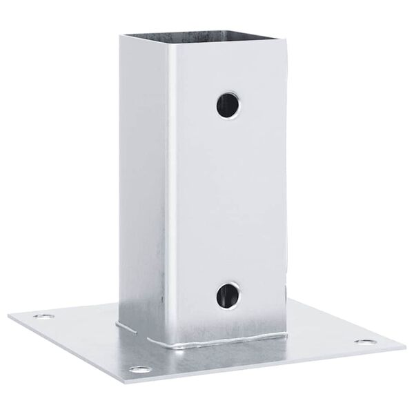 vidaXL Pylv&auml;iden jalustat neli&ouml; 4 kpl hopea 61x61 mm galvanoitu ter&auml;s