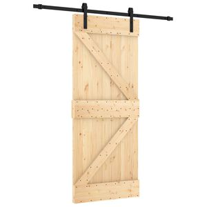vidaXL Liukuovi 85 x 210 cm Massiivinen m&auml;nty (k&auml;sittelem&auml;t&ouml;n)