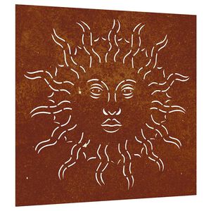 vidaXL Puutarhasein&auml;koriste 55x55 cm corten ter&auml;s aurinkokuvio