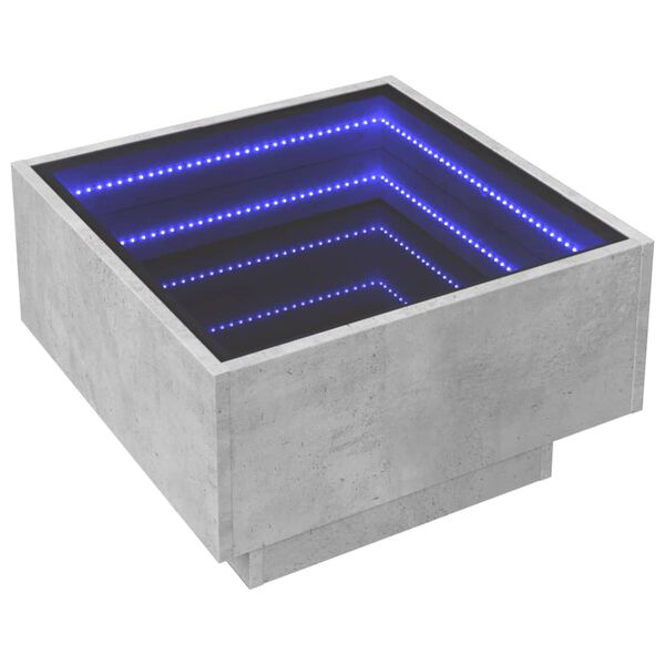 vidaXL Sohvap&ouml;yt&auml; LED-valoilla betoninharmaa 50x50x30 cm tekninen puu
