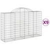 vidaXL Kaarevat kivikorit 9 kpl 200x50x120/140 cm galvanoitu rauta