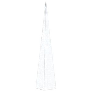 vidaXL LED-koristevalokartio kylm&auml; valkoinen akryyli 90 cm