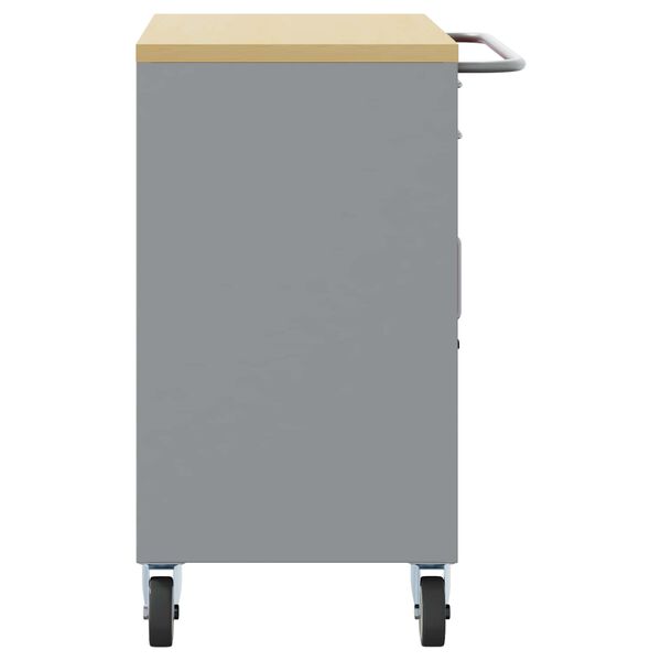 vidaXL Työpöytäkaappi pyörällä 2 pcs Mustat ja harmaa 100 x 55 x 85 cm