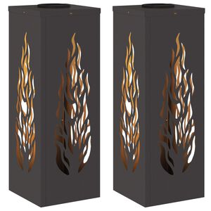 vidaXL Aurinko LED-polkuvalo 2 pcs Musta Kylm&auml;valssattu ter&auml;s