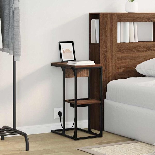 vidaXL Y&ouml;p&ouml;yt&auml;kaappi Ruskea tammi 41,5 x 26 x 60,5 cm Tekninen puu