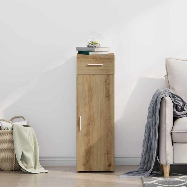 vidaXL Sivupöytä laatikon kanssa Artisan tammi 30 x 42,5 x 93 cm