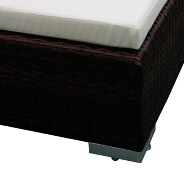 vidaXL 8-osainen puutarhasohvasarja tyynyill&auml; polyrottinki ruskea