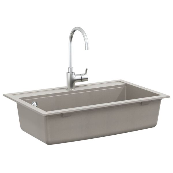 vidaXL Graniitti keitti&ouml;n pesuallas harmaa