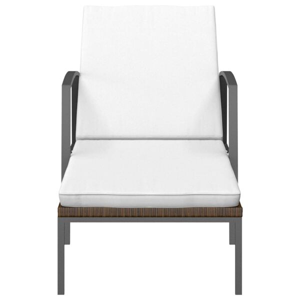 vidaXL Aurinkotuolit 2 kpl ja pieni p&ouml;yt&auml; polyrottinki ruskea