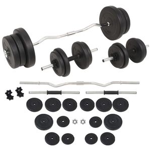 vidaXL K&auml;si- ja levypainosarja 60 kg