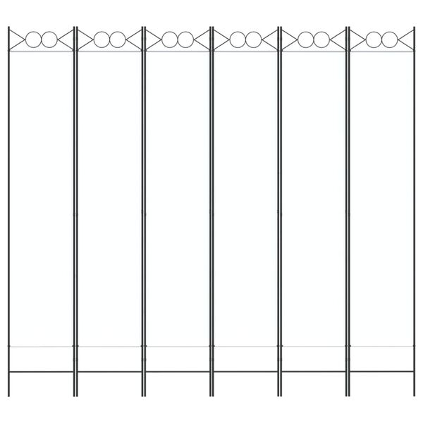vidaXL 6-paneelinen Tilanjakaja valkoinen 240x220 cm kangas