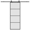 vidaXL Liukuovi asennustarvikkeilla musta 76x205 cm ESG lasi