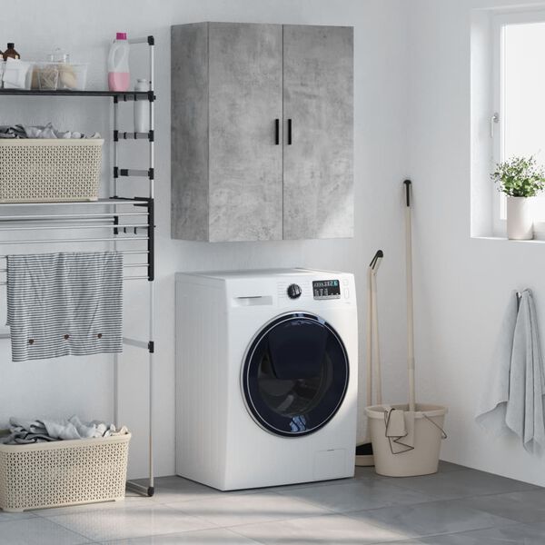 vidaXL Seinäkiinnitettävä kaappi betoninharmaa 69,5x34x90 cm