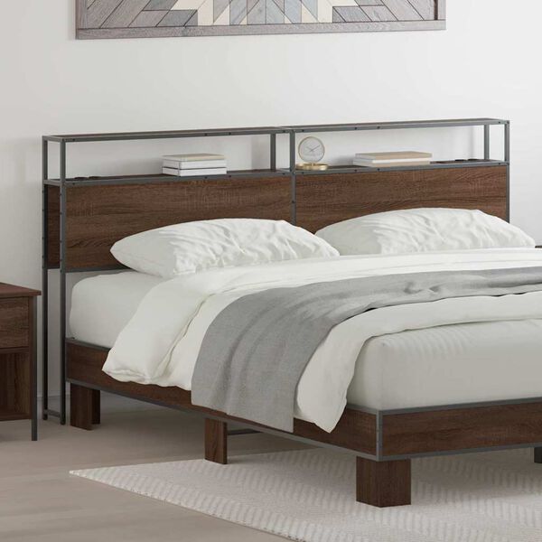 vidaXL S&auml;ilytysp&auml;&auml;ty hyllyll&auml; Ruskea tammi 200 cm Tekninen puu