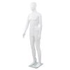 vidaXL Aidon kokoinen miesmallinukke lasijalustalla valkoinen 185 cm