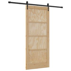 vidaXL Liukuovi ORKDAL Luonnollinen ja musta 86 x 198,5 cm T&auml;ysi m&auml;nty
