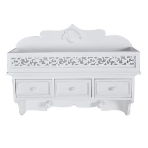 vidaXL Sein&auml;hylly/naulakko kolme laatikkoa kaksi koukkua