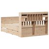 vidaXL Sänky kirjahyllyllä ilman patjaa 160x200 cm täysi mänty