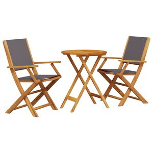 vidaXL 3-osainen Bistrosarja antrasiitti kangas ja t&auml;ysi m&auml;nty