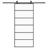 vidaXL Liukuovi asennustarvikkeilla musta 90x205 cm ESG lasi