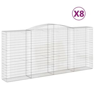 vidaXL Kaarevat kivikorit 8 kpl 400x50x180/200 cm galvanoitu rauta