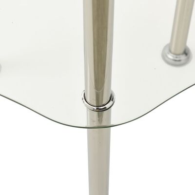 vidaXL 2-kerroksinen sivupöytä läpinäkyvä 38x38x50 cm karkaistu lasi