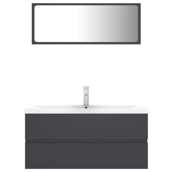 vidaXL Kylpyhuoneen kalustesarja harmaa lastulevy