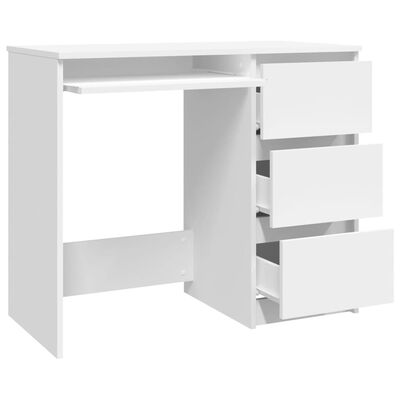 vidaXL Työpöytä valkoinen 90x45x76 cm lastulevy