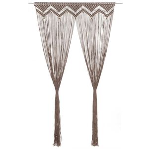 vidaXL Macrame verho harmaanruskea 140x240 cm puuvilla