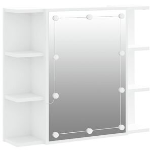 vidaXL Peilikaappi LED-valoilla valkoinen 70x16,5x60 cm