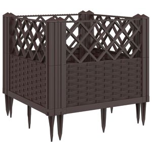 vidaXL Kukkalaatikko jalkatapeilla ruskea 43,5x43,5x43,5 cm PP