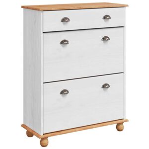 vidaXL Kenk&auml;kaappi ASKIM Valkoinen 85 x 35 x 108 cm Massiivinen m&auml;nty