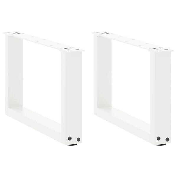vidaXL Sohvapöydän jalat U-muotoiset 2 kpl valkoinen 50x(30-31) cm teräs