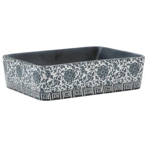 vidaXL Pesuallas tasolle musta suorakaide 46x35,5x13 cm keraaminen