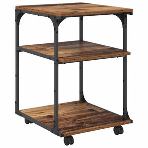 vidaXL Tulostinpidike Vanha Puu 43 x 48 x 64 cm Tekninen puu