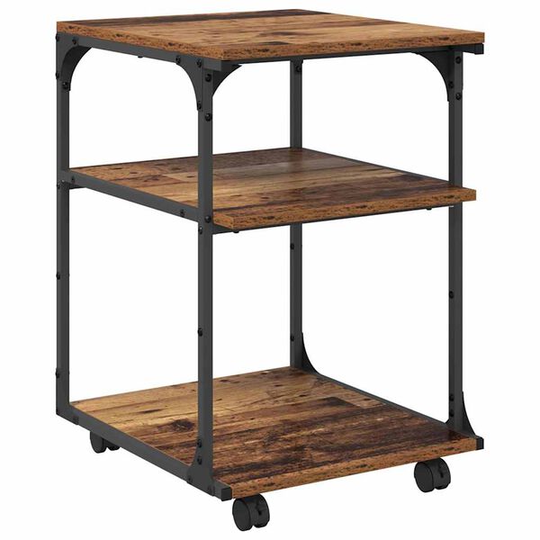 vidaXL Tulostinpidike Vanha Puu 43 x 48 x 64 cm Tekninen puu