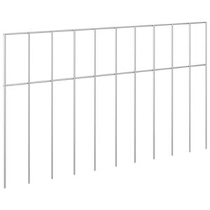 vidaXL Puutarha-aitapaneeli 48 kpl 50 x 30 cm Galvanoitu ter&auml;s Hopea