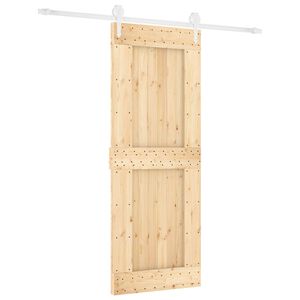 vidaXL Liukuovi 80 x 210 cm Massiivinen m&auml;nty (k&auml;sittelem&auml;t&ouml;n)