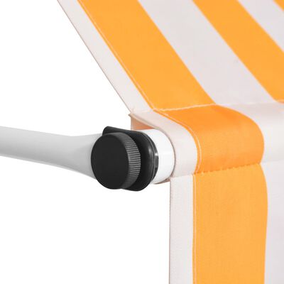 vidaXL Sisäänkelattava markiisi 350 cm oranssivalkoiset raidat