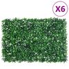 vidaXL Keinotekoinen pensasaita 6 kpl vihre&auml; 40x60 cm
