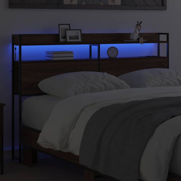 vidaXL S&auml;ilytysp&auml;&auml;ty hyllyll&auml; Ruskea tammi 120 cm Tekninen puu