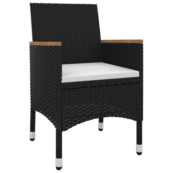 vidaXL 7-osainen Ulkoruokaryhm&auml; tyynyill&auml; polyrottinki ja lasi